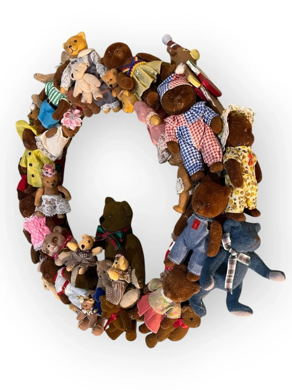 Rare Vintage Teddy Bear Holiday Wreath, Preowned